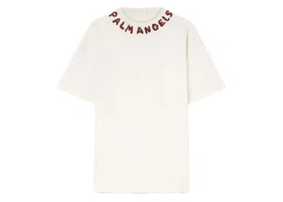 Pre-owned Palm Angels Men's  Seasonal Logo T-shirt In White/red