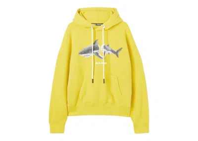 Pre-owned Palm Angels Men's  Shark Hoodie In 1809 Yellow/grey In Multi