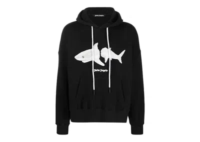 Pre-owned Palm Angels Men's  Shark Hoodie In Black/white