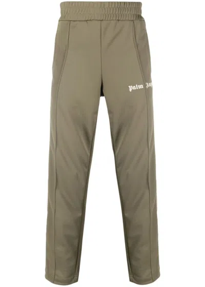 Pre-owned Palm Angels Men's  Side Stripe Slim Fit Track Pants In Military Off White