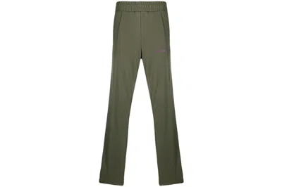 Pre-owned Palm Angels Men's  Side Stripe Track Pants In Military Green/purple