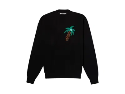 Pre-owned Palm Angels Men's  Sketchy Intarsia Sweater In Black