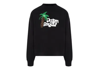 Pre-owned Palm Angels Men's  Sketchy Jersey Sweatshirt In Black