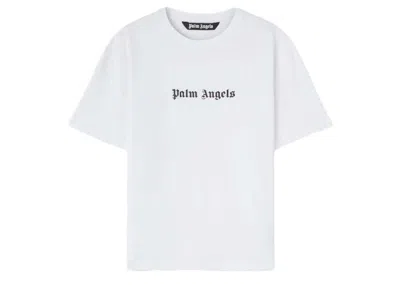Pre-owned Palm Angels Men's  Slim Fit T-shirt In White/black In Multi