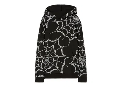 Pre-owned Palm Angels Men's  Spider Web Hoodie In Black/off White