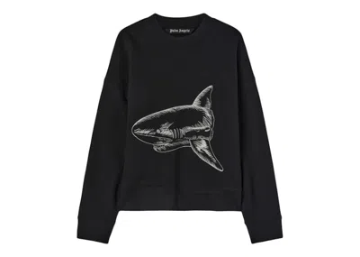 Pre-owned Palm Angels Men's  Split Shark Sweatshirt In Black/off White In Multi