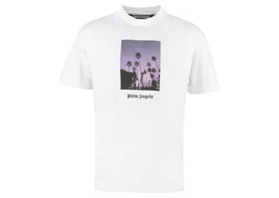 Pre-owned Palm Angels Men's  Stars And Palms T-shirt In White/black