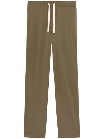 Pre-owned Palm Angels Men's  Straightleg Drawstring Trousers In Olive Brown