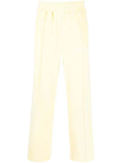 Pre-owned Palm Angels Men's  Stripedetail Chenille Trackpants In Yellow