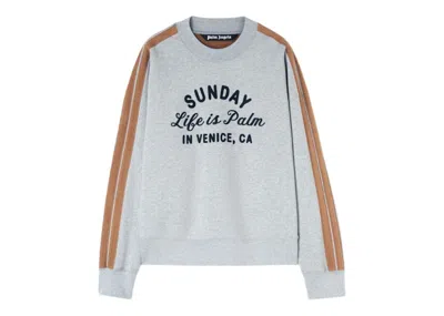 Pre-owned Palm Angels Men's  Sunday Sweatshirt In Melange Grey/black