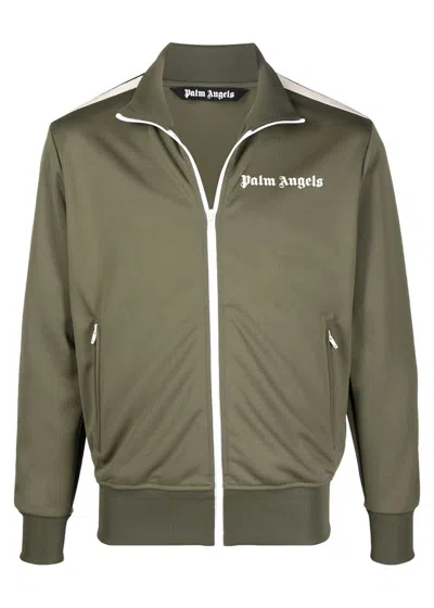 Pre-owned Palm Angels Men's  Track Jacket In Military Off/white
