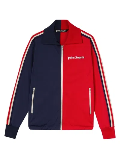 Pre-owned Palm Angels Men's  Two Tone Track Jacket In Navy Blue/red/off White