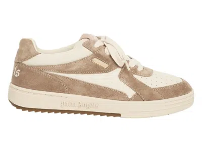 Pre-owned Palm Angels Men's  University Leather Sneakers In Beige