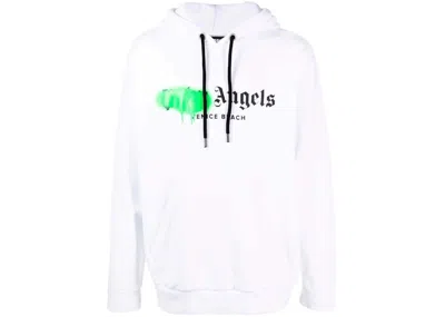 Pre-owned Palm Angels Men's  Venice Beach Sprayed Hoodie In White