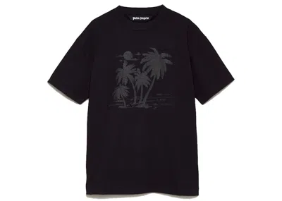 Pre-owned Palm Angels Men's  X Team Wang Palm Trees T-shirt In Black