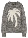 Palm Angels Palm Tree Marled Intarsia Sweater In Mlgreywhit