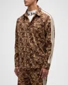 Palm Angels Palms Camo Track Shirt In Brown  Off White