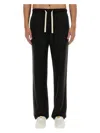 Palm Angels Elastic Waist Chino Trousers Pockets In Black