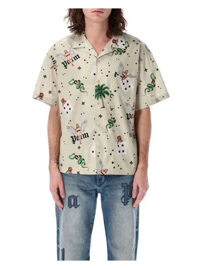 PALM ANGELS MEN'S PIN-UP BOWLING SHIRT | SIZE 48 | 25PPMGG00AS25FAB005 COLOR 0B84