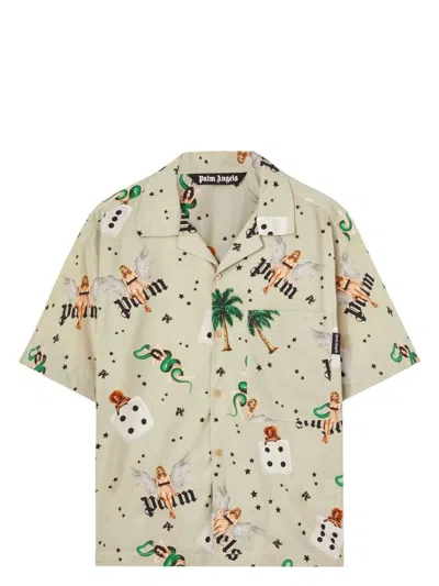 PALM ANGELS MEN'S PIN UP BOWLING SHIRT SS