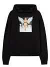 Palm Angels Crystal Pin-up Graphic Hoodie In Black