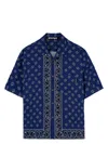 Palm Angels Paisley-print Bowling Shirt In Blue