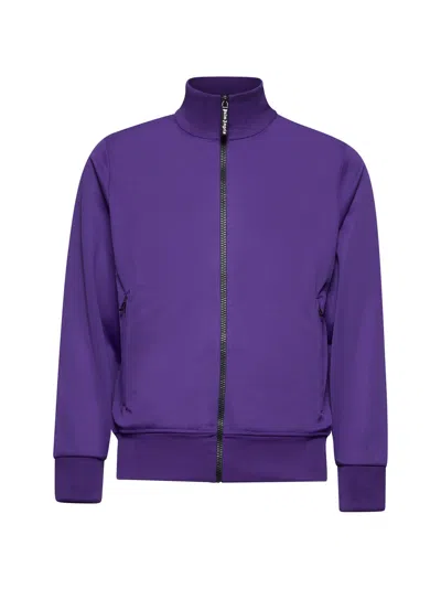 Palm Angels Men Purple Curved Logo Track Jacket