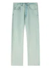 Palm Angels Overdyed Straight Leg Jeans In Green