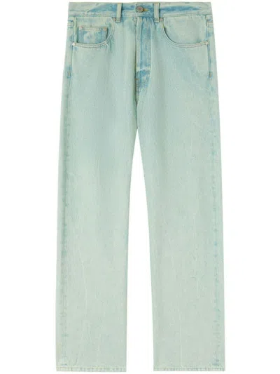 Palm Angels Men's Regular Mint Denim Jeans In Green