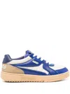 Palm Angels Men's Palm University Leather Sneakers In Blue