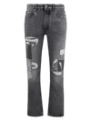 Palm Angels Dw Destroyed Denim 5 Pockets In Gray