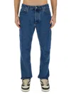 Palm Angels Monogram-embossed Straight-leg Jeans In Multicolor