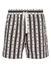 Palm Angels Men's Stripes Shorts In Offwhite