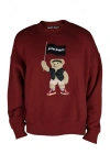 Palm Angels Pirate Bear Crewneck Sweatshirt In Red