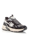 Palm Angels The Palm Black Grey Leather Runner Sneakers In Black Grey