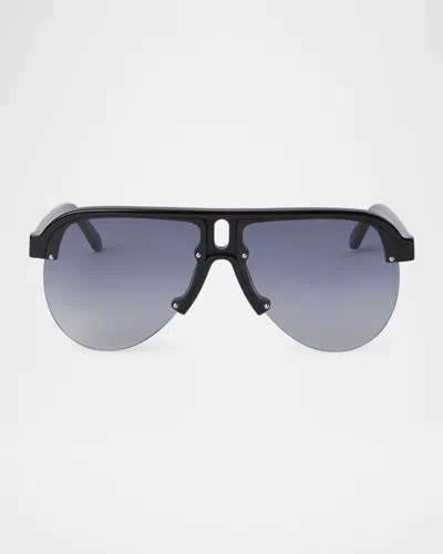 Palm Angels Men's Trinity Acetate Aviator Sunglasses In 11008black Gradient Black