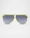 Palm Angels Men's Trinity Acetate Aviator Sunglasses In 11809yellow Gradient Black
