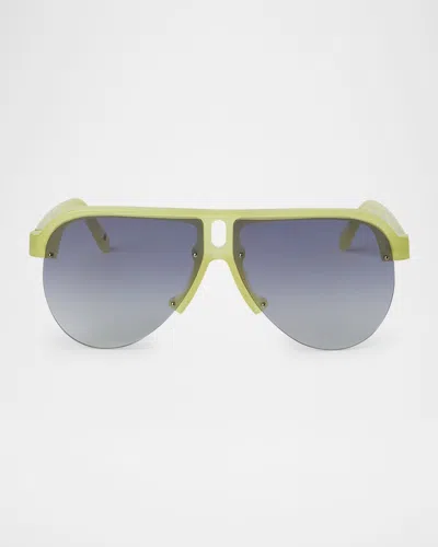 Palm Angels Men's Trinity Acetate Aviator Sunglasses In 11809yellow Gradient Black
