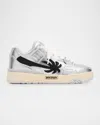 Palm Angels Men's Venice Mirror Leather Low-top Sneakers In Medium Grey B