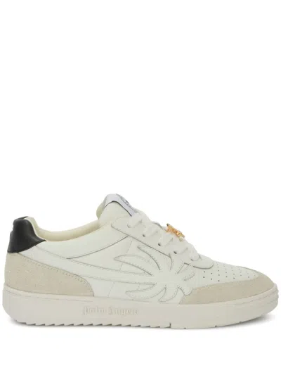 Palm Angels Men's White Leather Sneakers For Ss24