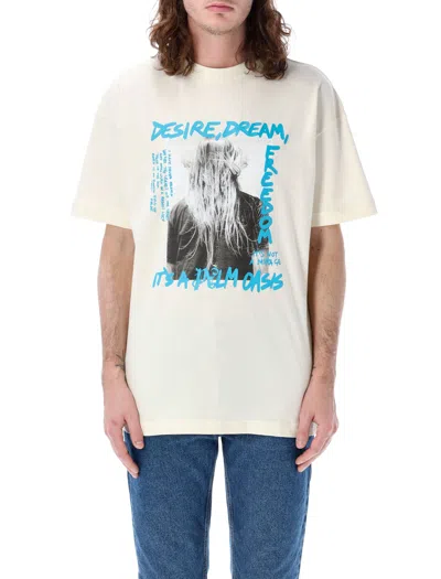 PALM ANGELS MEN'S WHITE PALM OASIS TEE FOR SS24