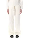 Palm Angels Drawstring Cotton Trousers In White