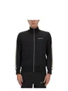 Palm Angels Black High Neck Sweatshirt With Logo Lettering On The Front In Wool Blend Man