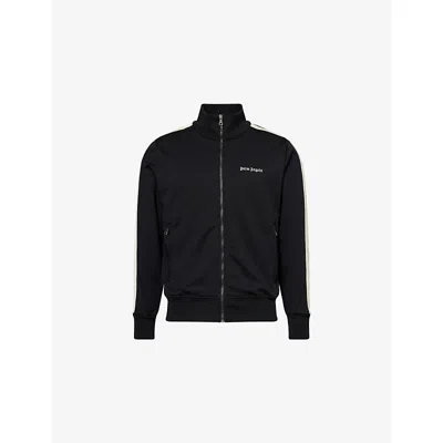 Palm Angels Mens Striped High-neck Regular-fit Woven Jacket Black