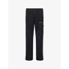 Palm Angels Mens Black Striped Zipped-cuffs Mid-rise Regular-fit Woven Jogging Bottoms In Black