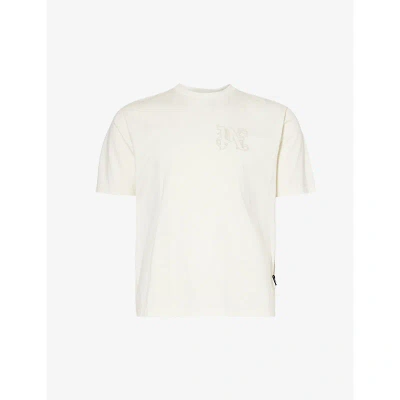 Palm Angels Mens White Off White Pa Monogram Slim Tee