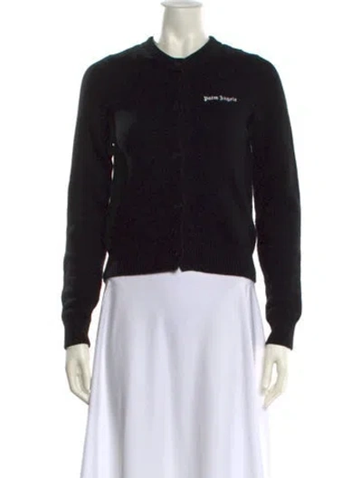 Pre-owned Palm Angels Merino Wool Crew Neck Sweater In Black