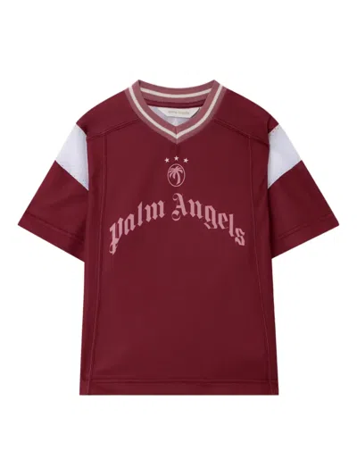 PALM ANGELS MESH LOGO SOCCER T-SHIRT