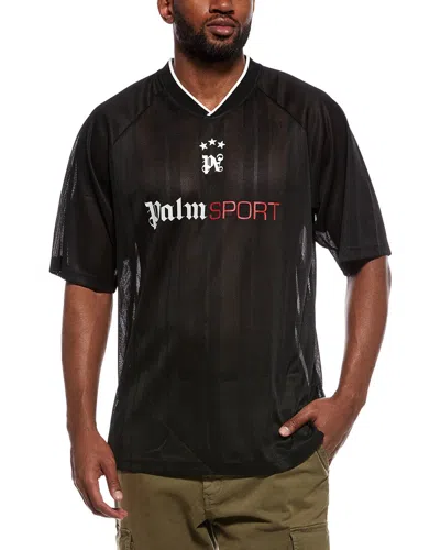 Palm Angels Mesh Logo T-shirt In Black