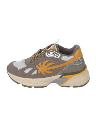 Pre-owned Palm Angels Mesh Printed Chunky Sneakers In Gray